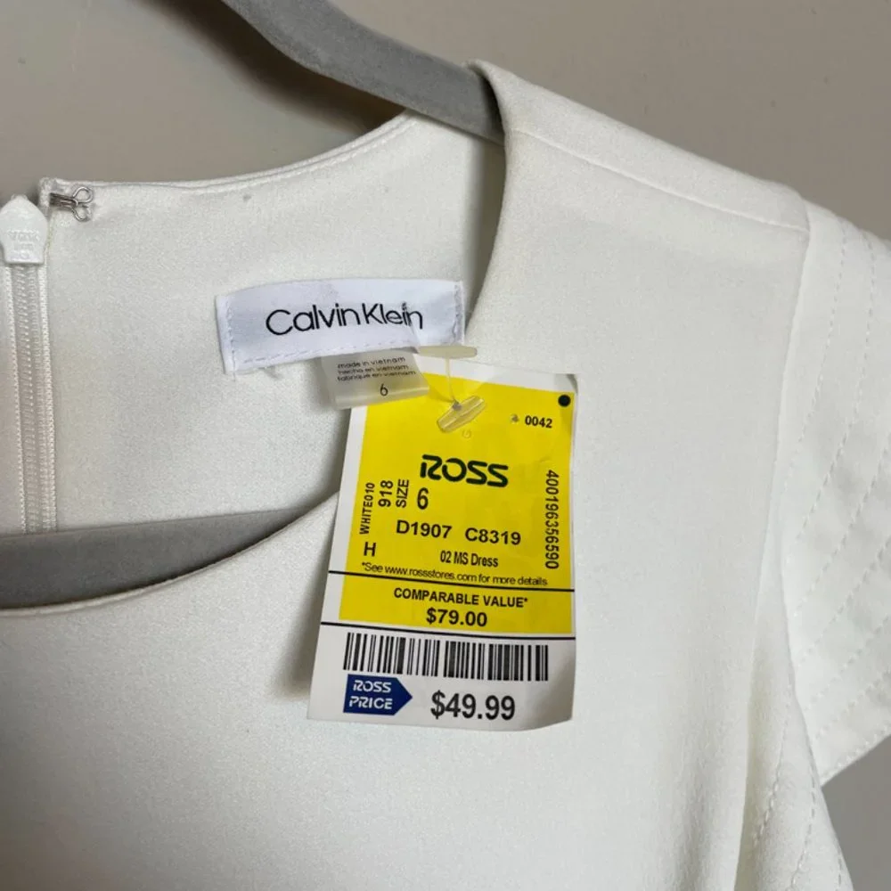 Calvin Klein Cream Jumpsuit with Black Belt - Picture 4 of 4